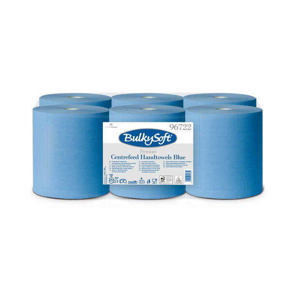Poetsrollen midi blauw 2-Lgs 441 vellen 19cm x 150m (96722)