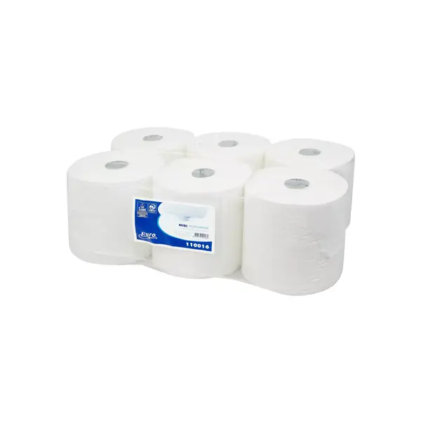 Poetsrollen midi wit 2-Lgs 441 vellen 19cm x 150m
