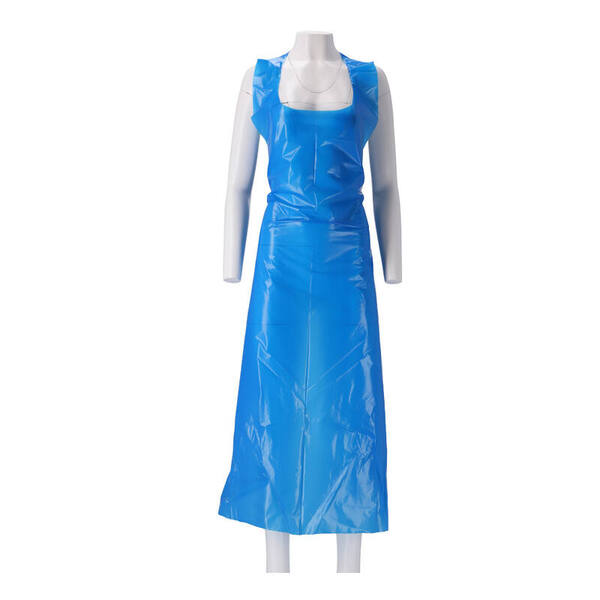 Schort op blok PE 20mµ geruwd blauw 125x80 cm (608014)
