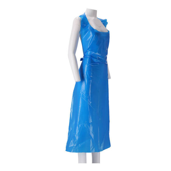Schort PE 60mµ geruwd blauw 130x80 cm (628014)
