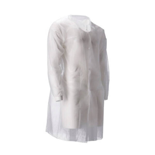 Bezoekersjas PP non-woven drukknop wit maat XXL (815177)