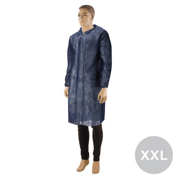 Bezoekersjas klittenband blauw maat XXL