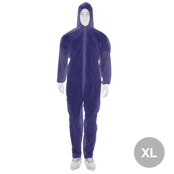 Coverall PP non-woven met ritssluiting blauw maat XL