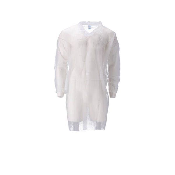 Bezoekersjas PP non-woven klittenband wit maat XL (812400)