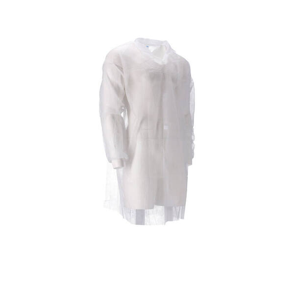 Bezoekersjas PP non-woven klittenband wit maat XXXL (812600)