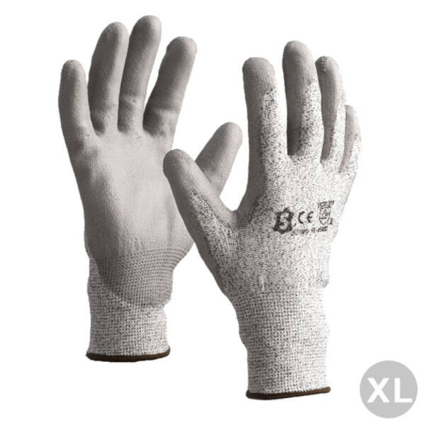 Snijhandschoen PU Level Cut 5 grijs maat XL