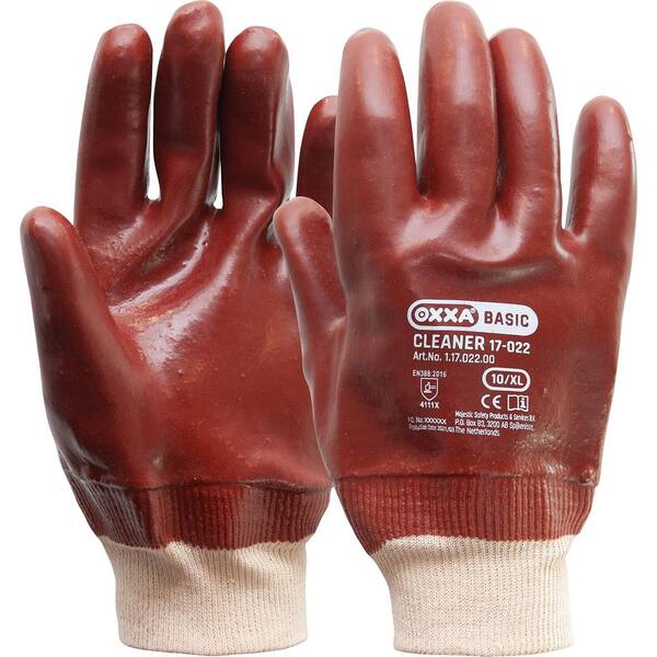 Handschoenen PVC rood met manchet rood maat 10 (11702200)