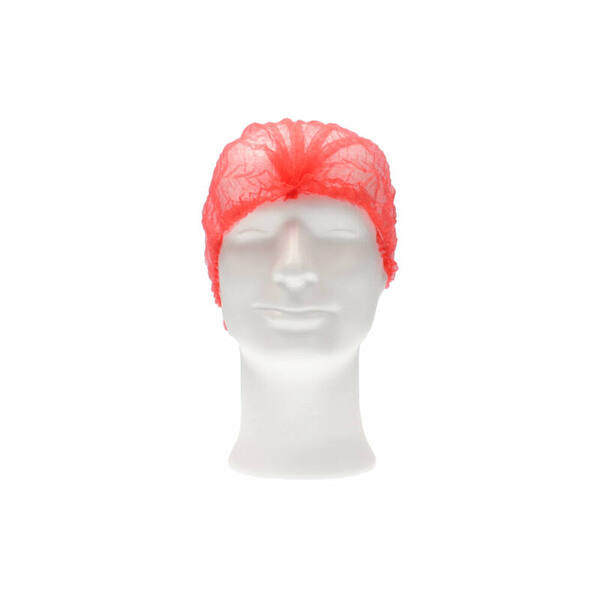 Haarnet wokkels PP non-woven enkel elastiek rood 52 cm