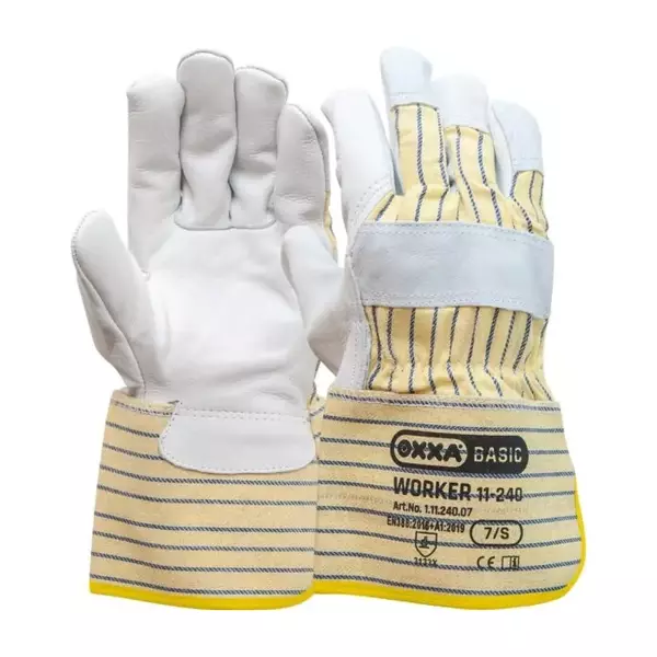 Handschoenen OXXA® boxlederen nerf gele kap 12 paar (1112400)