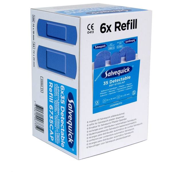Salvequick navulling pleisters detecteerbaar 6x35 stuks (6735)