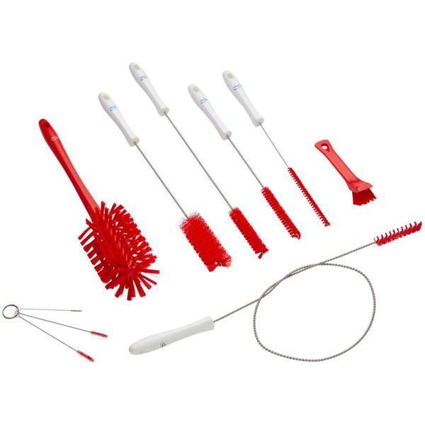 Vikan borstelset voor softijs 10 verschillende borstels rood (53584)