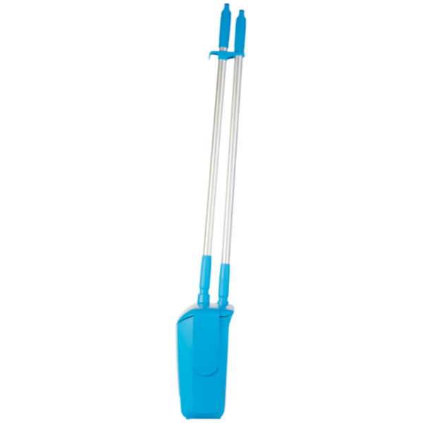 Vikan combinatieset blik/veger met lange steel 840 mm afsluitbaar blauw 250 mm (56653)