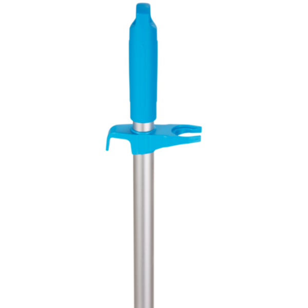 Vikan combinatieset blik/veger met lange steel 840 mm afsluitbaar blauw 250 mm (56653)