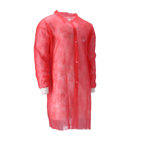 Bezoekersjas PP non-woven drukknop rood maat XXL (818288)