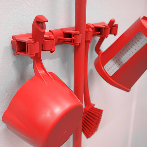 Vikan ophangsysteem hygiënisch Hi-Flex 3 band klemmen 2 haken rood 420x87x48 mm (10114)