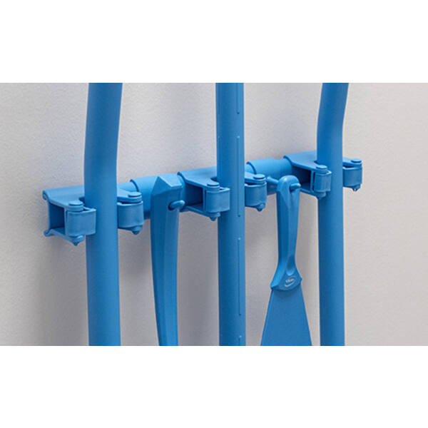 Vikan ophangsysteem hygiënisch Hi-Flex 3 band klemmen 2 haken blauw 420x87x48 mm (10113)