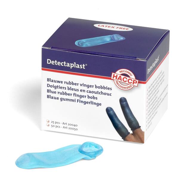 Detectaplast vingerlingen - vinger condooms blauw rubber 25 stuks
