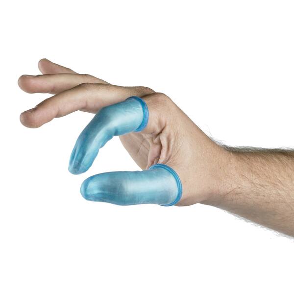 Detectaplast vingerlingen - vinger condooms blauw rubber 25 stuks