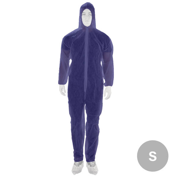 Coverall PP non-woven met ritssluiting blauw maat S