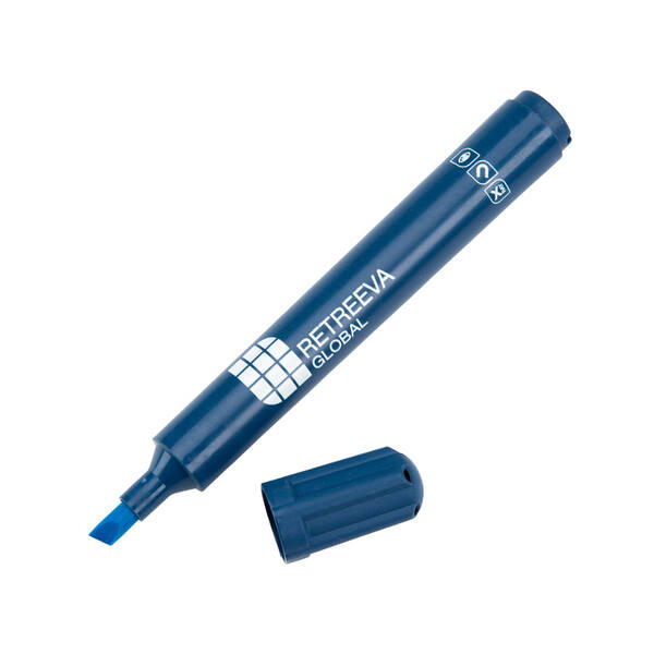 Retreeva highlighter detecteerbaar behuizing blauw inkt blauw (RG-HLM-BL)