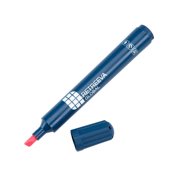 Retreeva highlighter detecteerbaar behuizing blauw inkt roze (RG-HLM-PK)