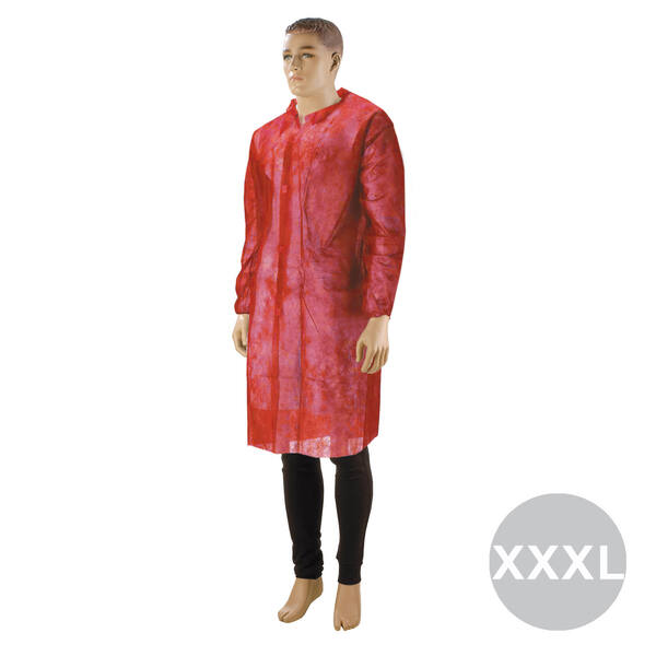 Bezoekersjas klittenband rood maat XXXL