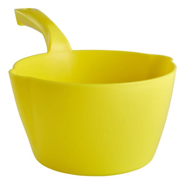 Vikan ronde handschep met schenktuit 2 liter geel 330x210x115 mm (56826)