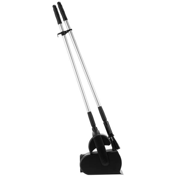 Combinatieset blik/veger met lange steel afsluitbaar zwart 1.170 mm (56619)