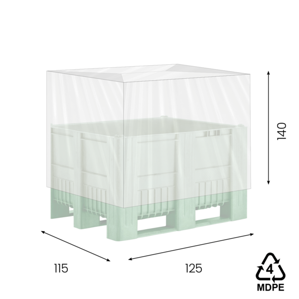 MDPE hoezen transparant 125/2x57,5x140cm 45my los