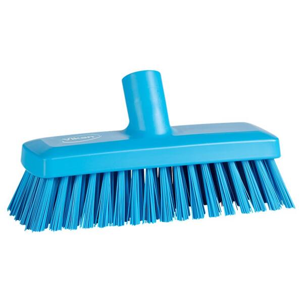 Vikan compacte vloerschrober/wandschrobber harde vezels blauw 255x75x115 mm (70423)