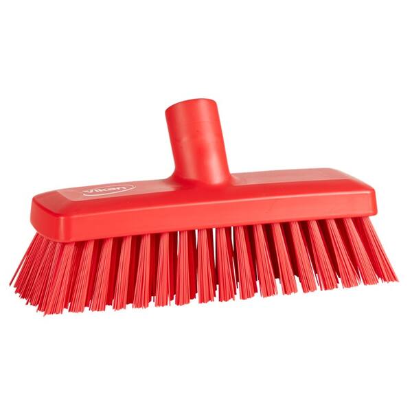 Vikan compacte vloerschrober/wandschrobber harde vezels rood 255x75x115 mm (70424)