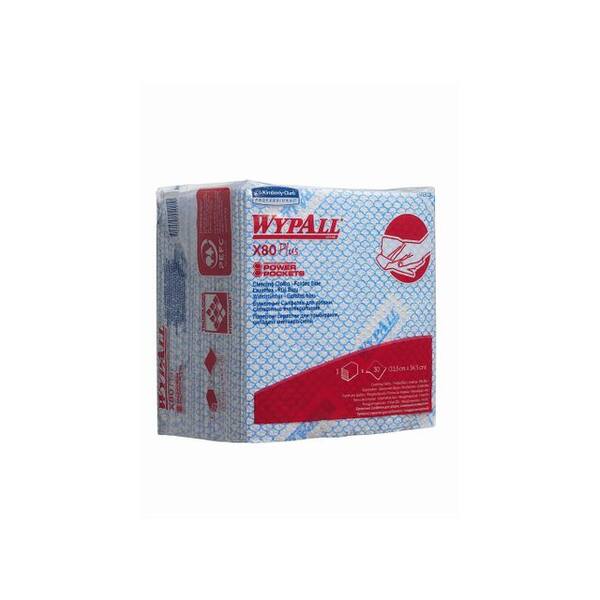 Sopdoek WypAll® X80 Plus Hydroknit® ¼-vouw 1-laags blauw 34,5x33,5cm (19139)
