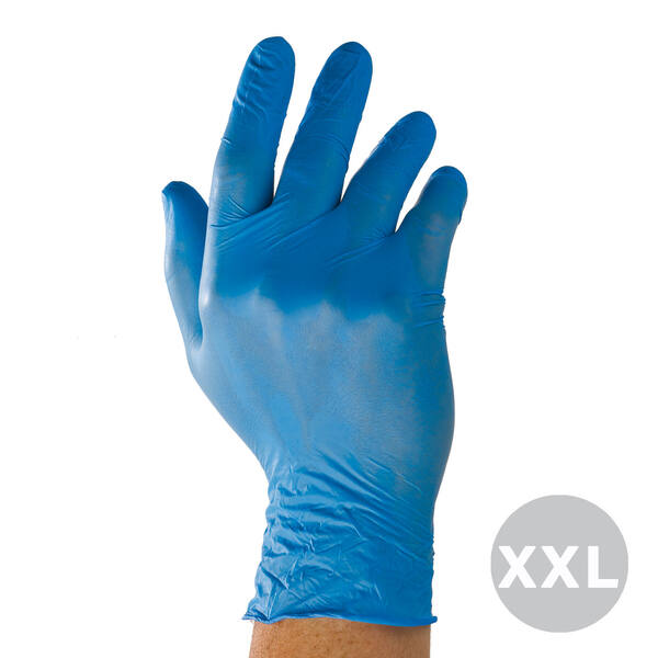 Onderzoekshandschoenen ongepoederd nitril blauw maat XXL