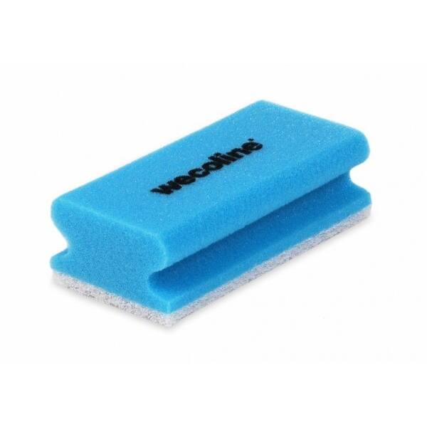 Wecoline schuurspons blauw/wit met handgreep 14x7x4,5 cm