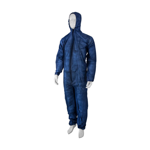 Coverall PP non-woven met ritssluiting blauw maat XL