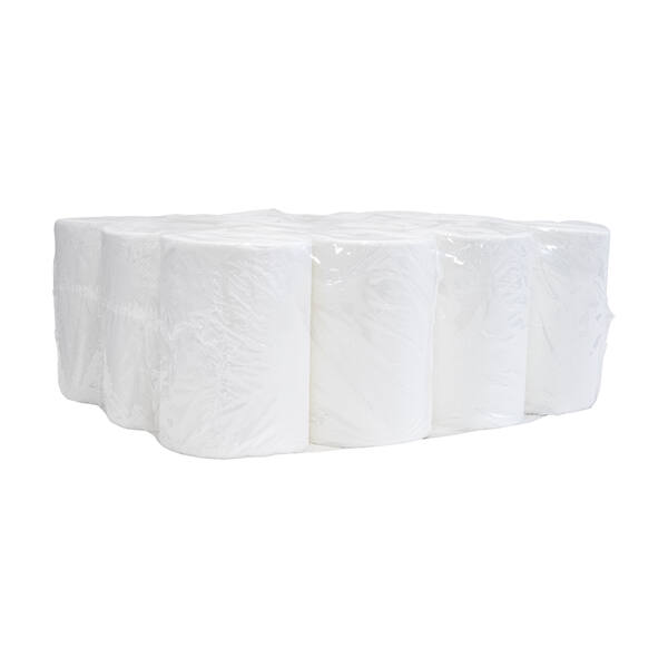 Poetsrollen mini 1-laags wit cellulose zonder kern 20cm x 120m