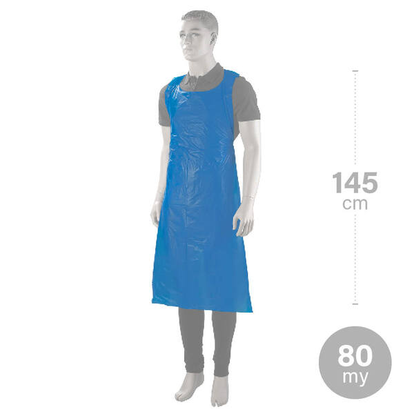 Schort op blok 80 mµ blauw 145x76 cm