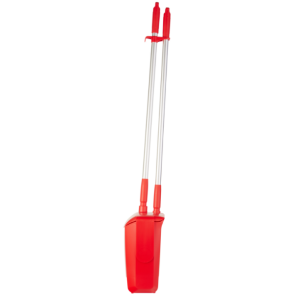 Vikan combinatieset blik/veger met lange steel 840 mm afsluitbaar rood 250 mm (56654)