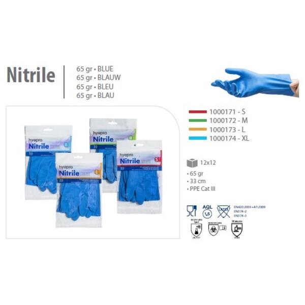 Huishoudhandschoenen Hy@pro nitril blauw