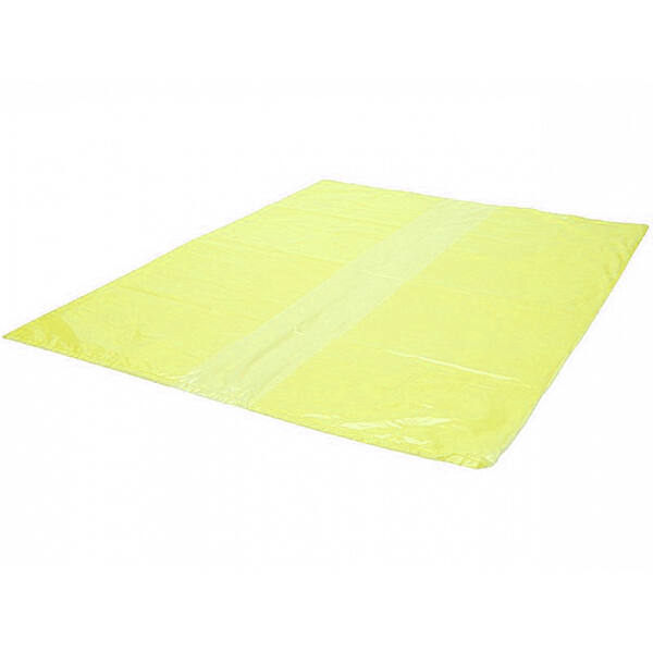 MDPE kratzakken 58/22x60cm 25 mµ op pijpjes geel 2%