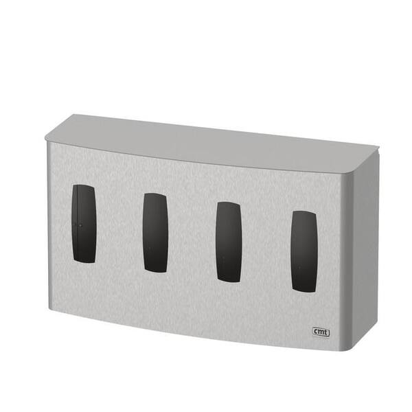 CMT Swoosh handschoenwandhouder Quattro horizontaal gesloten RVS (3368)