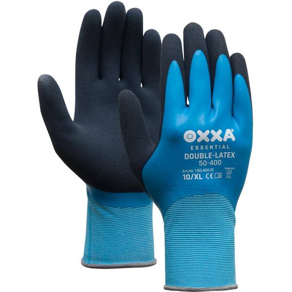 Handschoenen OXXA® double latex blauw/zwart maat 10 XL (15040010)