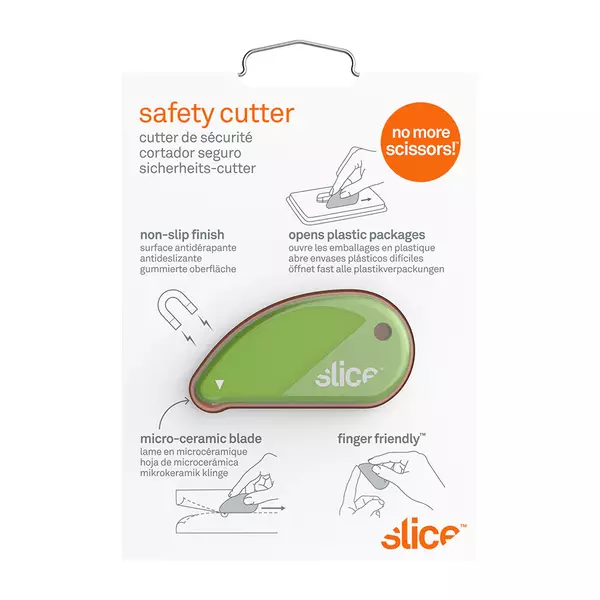 Veiligheidsmessen detecteerbaar Slice Safety Cutter groen (00100)