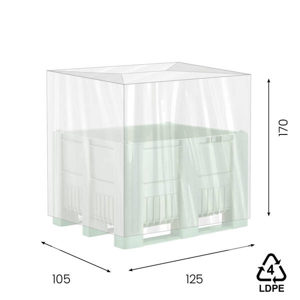 LDPE hoezen 125/52,5x170cm 80my transparant op koker