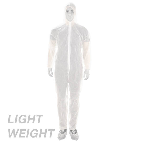 Coverall PP light non-woven met ritssluiting wit maat XXL