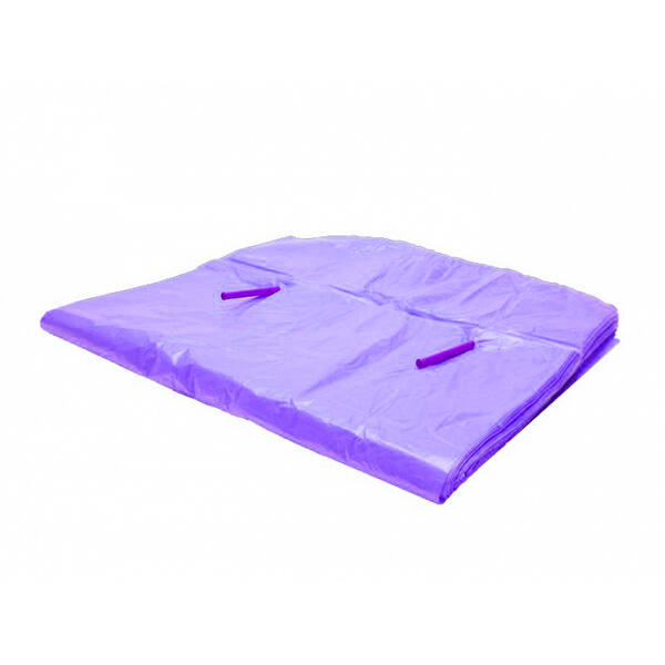 MDPE kratzakken 58/22x60cm 25 mµ op pijpjes paars 2%