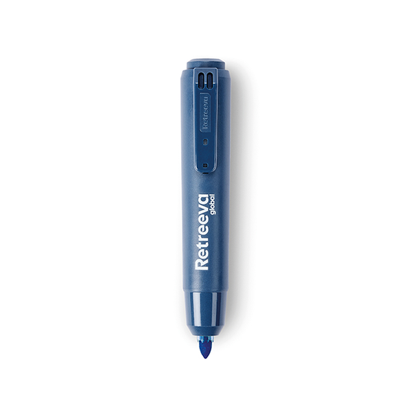Retreeva permanent marker detecteerbaar behuizing blauw inklikbaar inkt blauw (RG-PRM-BL)