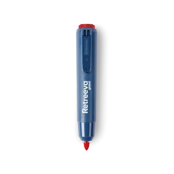 Retreeva permanent marker detecteerbaar behuizing blauw inklikbaar inkt rood (RG-PRM-RD)
