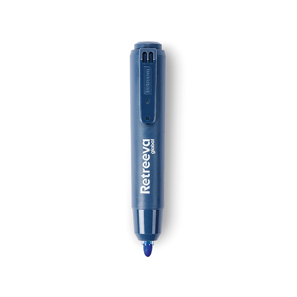 Retreeva dry wipe marker detecteerbaar behuizing blauw inklikbaar inkt blauw (RG-WRM-BL)
