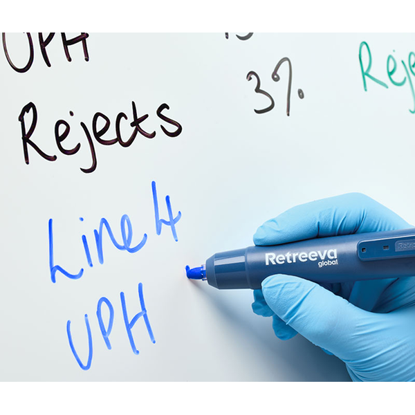 Retreeva dry wipe marker detecteerbaar behuizing blauw inklikbaar inkt blauw (RG-WRM-BL)